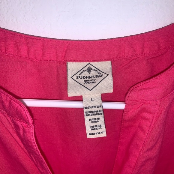 St. John’s Bay Eyelet Cap Sleeve Tiered Tie Dress Pink - Picture 6 of 15